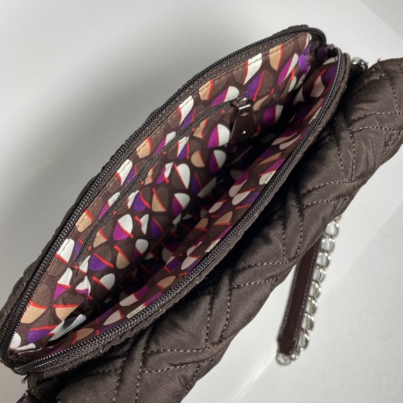 Vera Bradley Quilted microfiber Espresso Shoulder Crossbody EUC - Picture 5 of 9